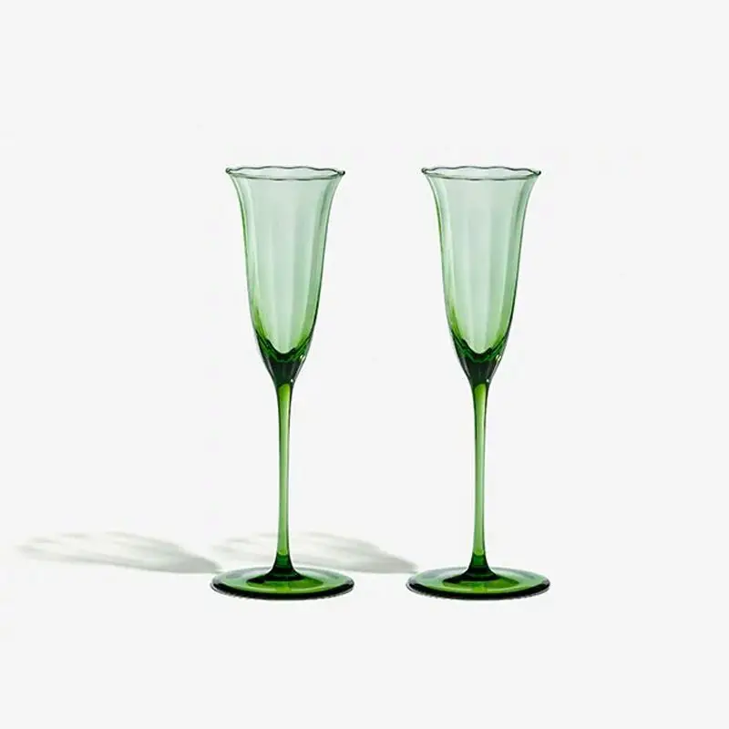 Home Bar Set - Nordic Retro Flower Crystal Wine Glasses