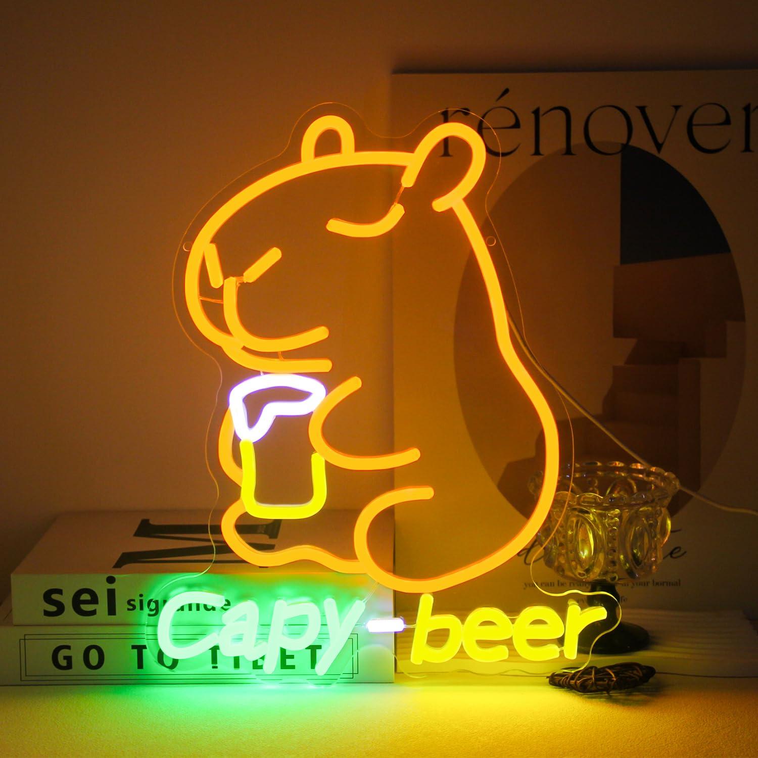 Capybara Beer Neon Sign USB Po - đánh giá và giá Home Bar Lounge