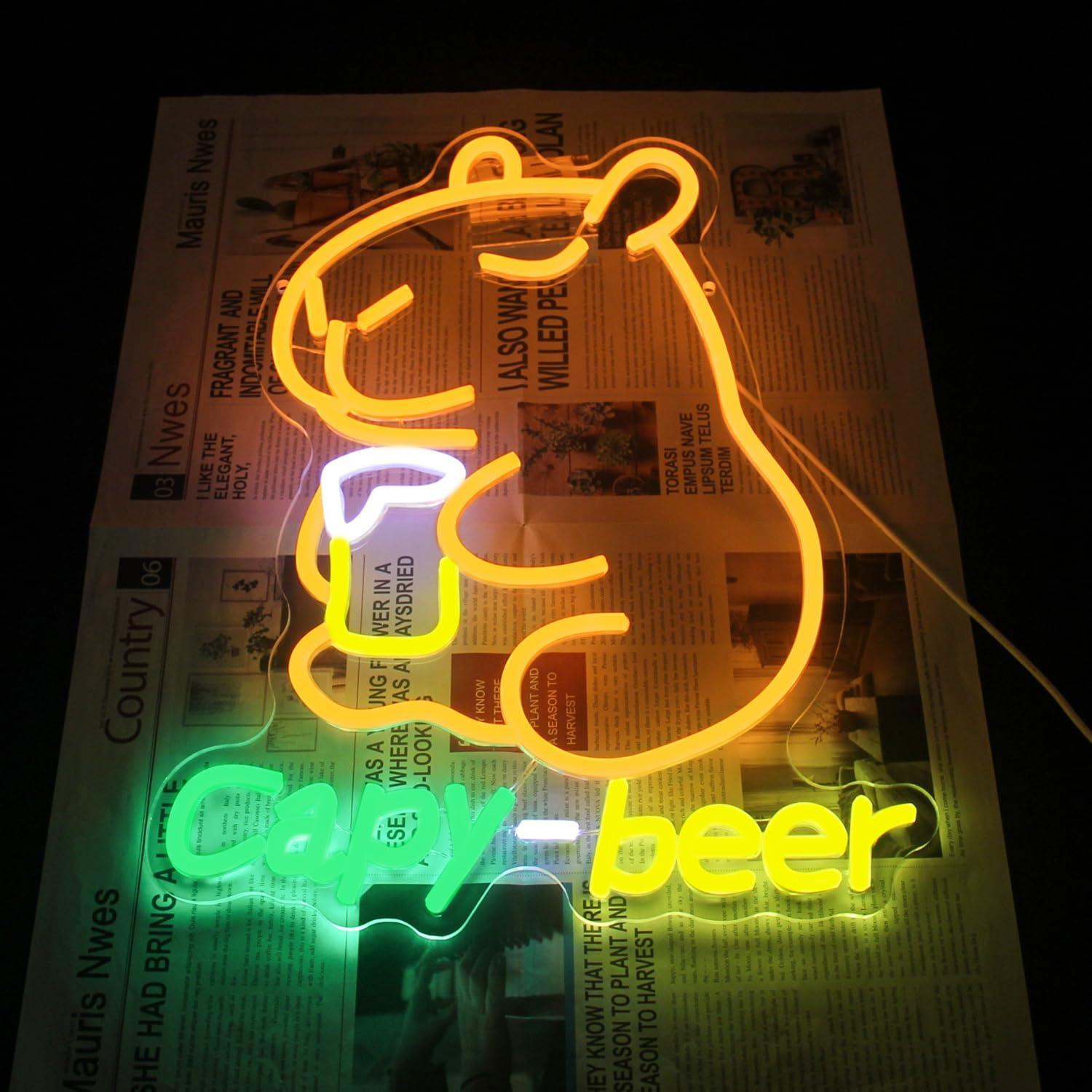 Capybara Beer Neon Sign USB Po - đánh giá và giá Home Bar Lounge