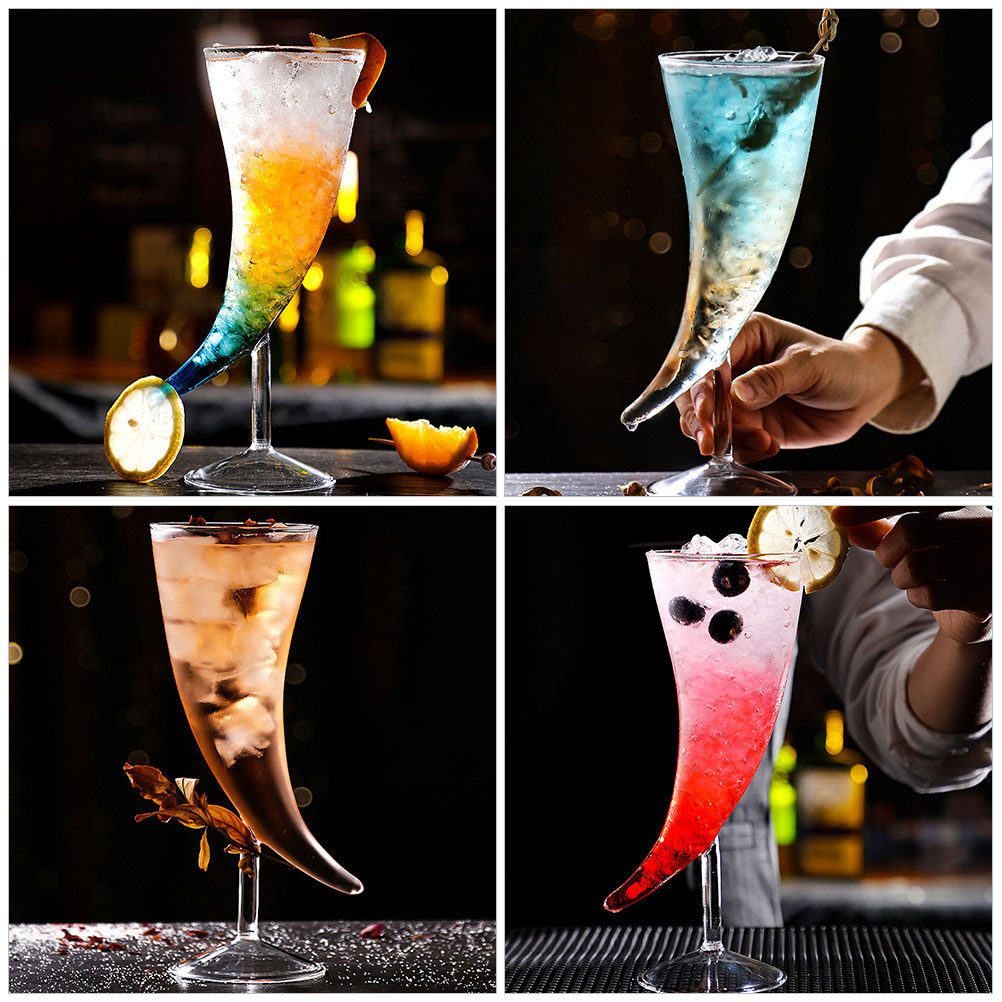 2Pcs Ox Horn Cocktail Glass Se - đánh giá và giá Home Bar Set